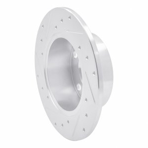 Audi A6 Brake Rotor (1) - Rear Right - R1 Concepts - Drilled & Slotted - Silver - `92-`05